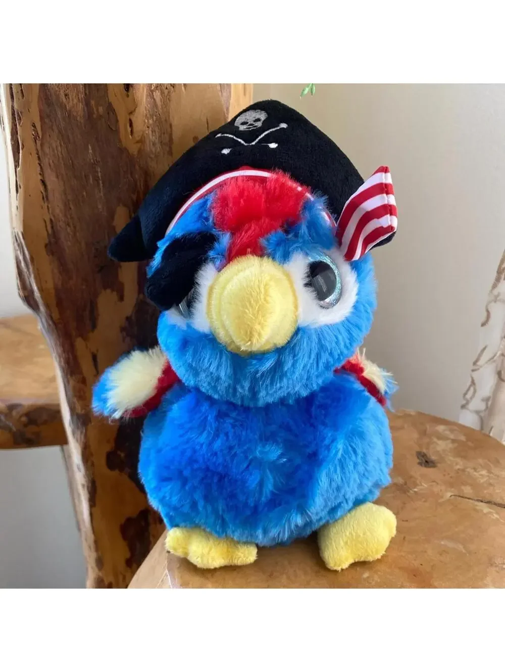 GANZ Blue and Yellow Pirate Penguin Stuffed Animal
